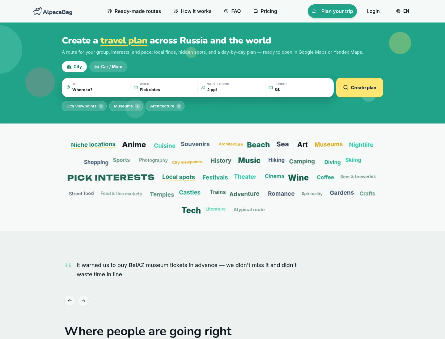 alpacabag.app — a measured funnel