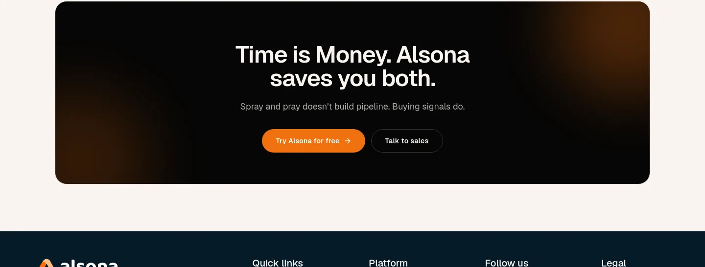 alsona.com — a real CTA section