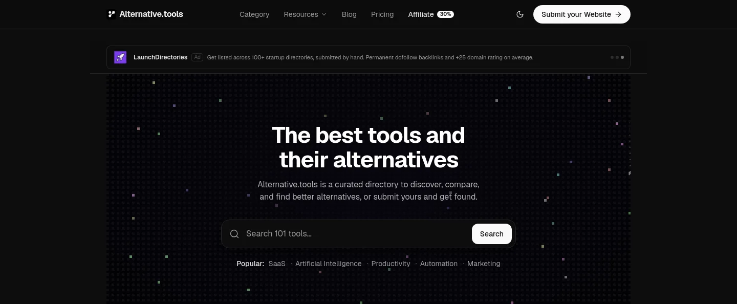 alternative.tools — a measured funnel