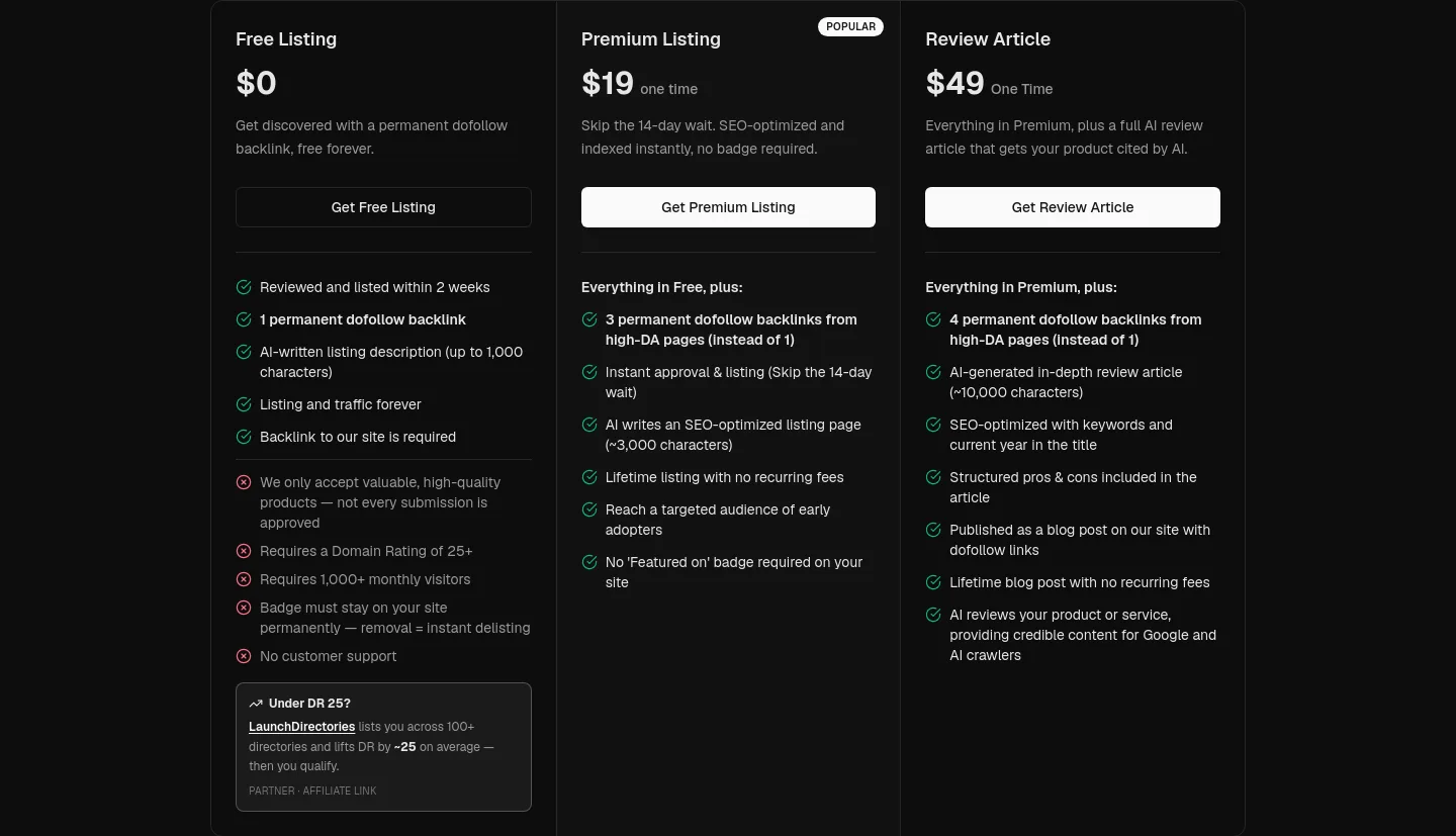 alternative.tools — Features