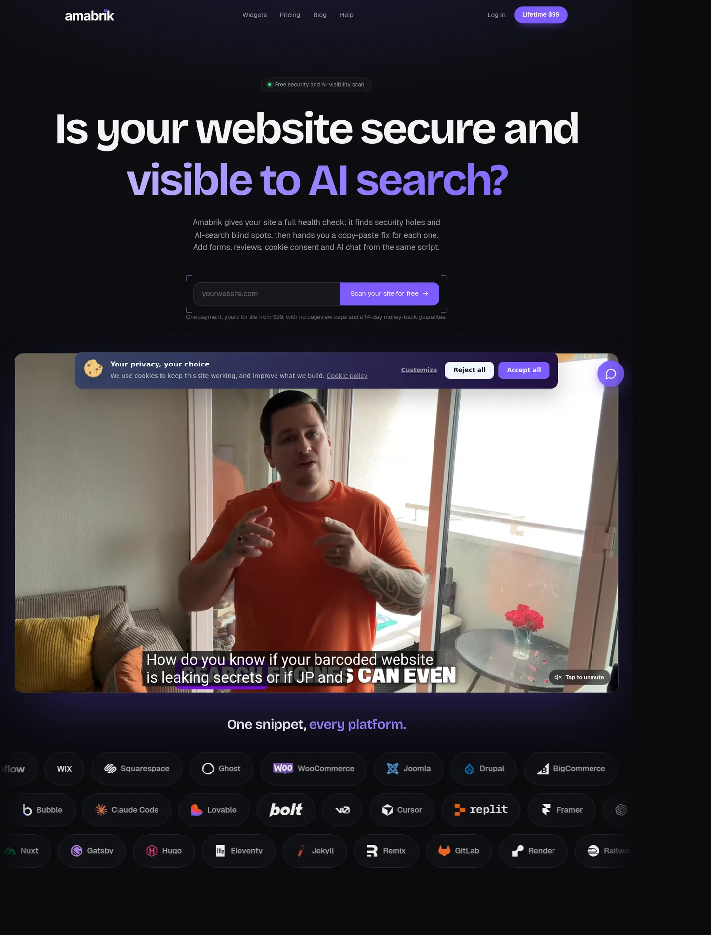 amabrik.com — a measured funnel