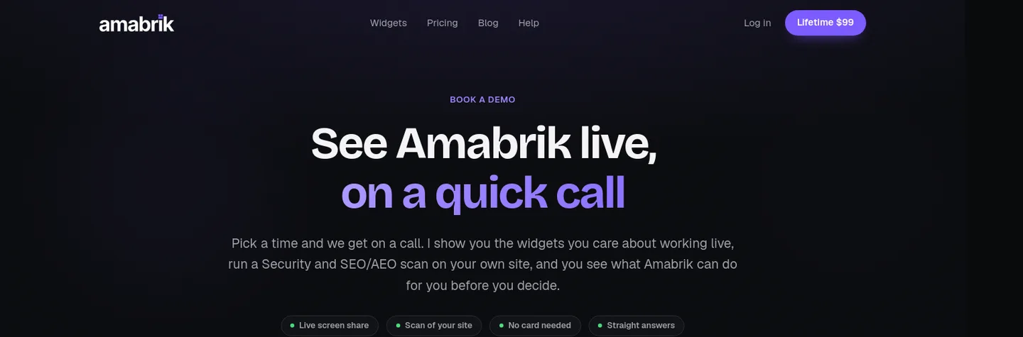 amabrik.com — a real Hero section