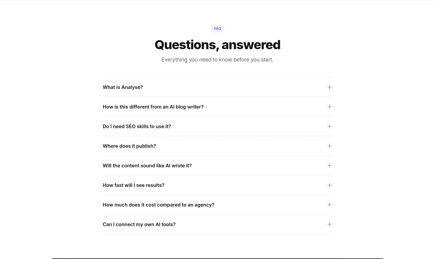 analyse.net FAQ section