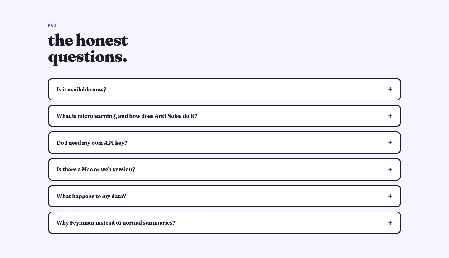 antinoise.app FAQ section