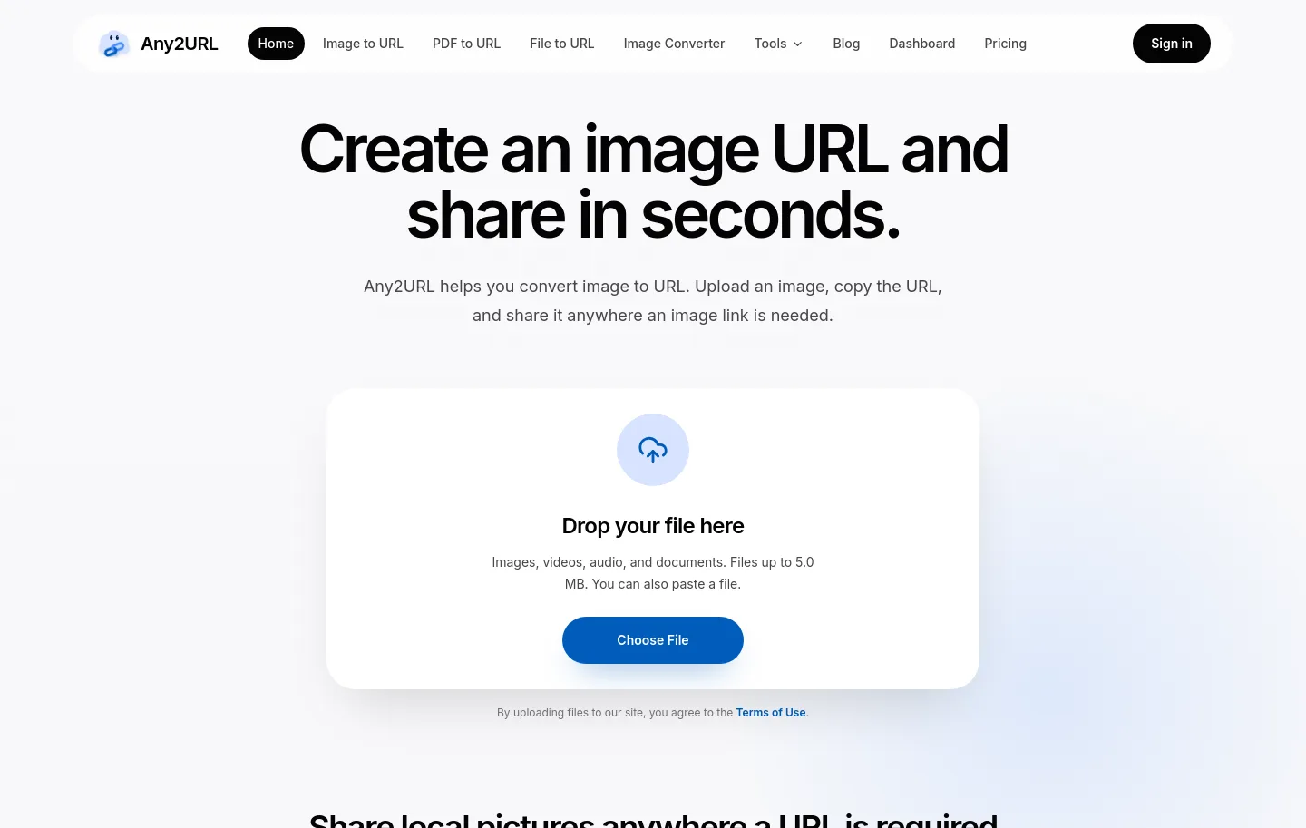 any2url.com — a measured funnel