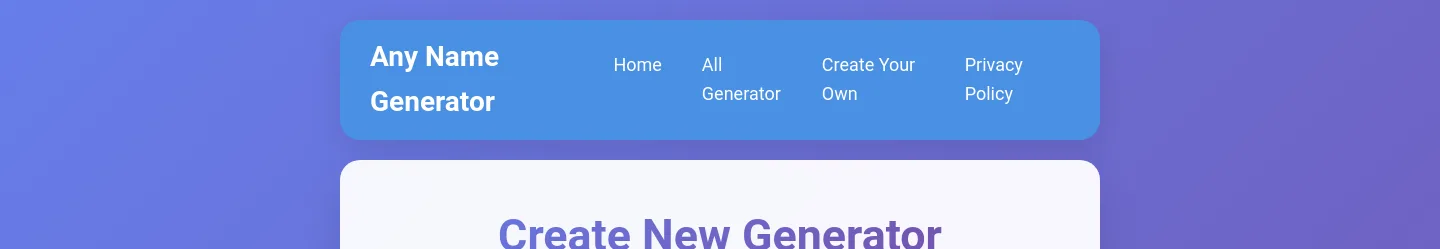 anynamegen.com — a measured funnel