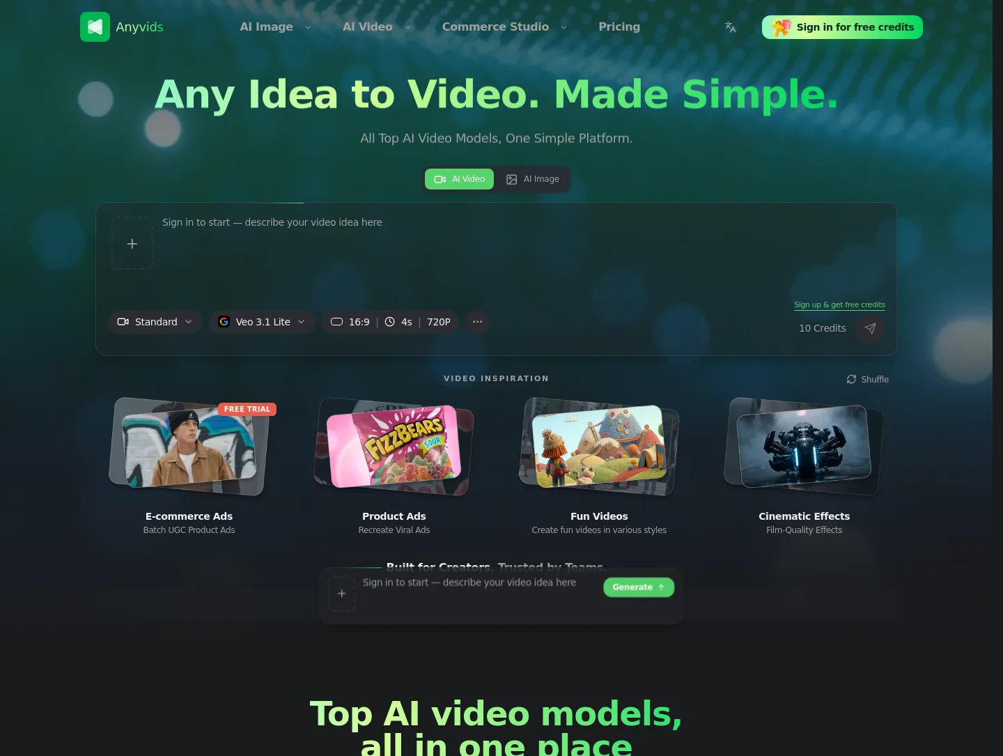 anyvids.ai — Hero