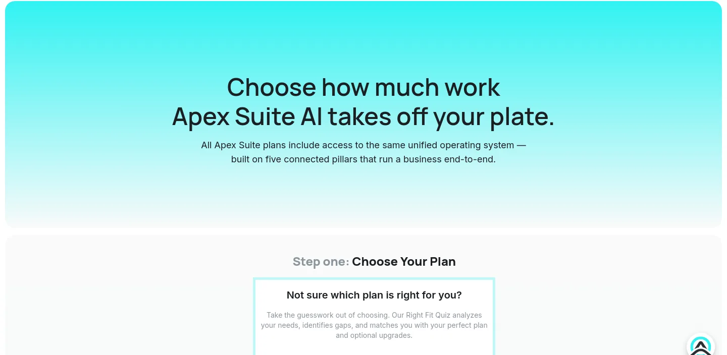 apexsuiteai.com Hero section