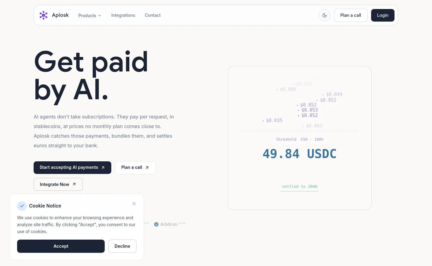 apiosk.com — a measured funnel