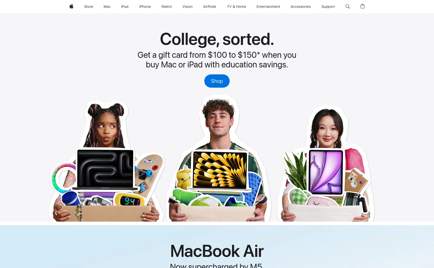 apple.com — a real Hero + Pricing page