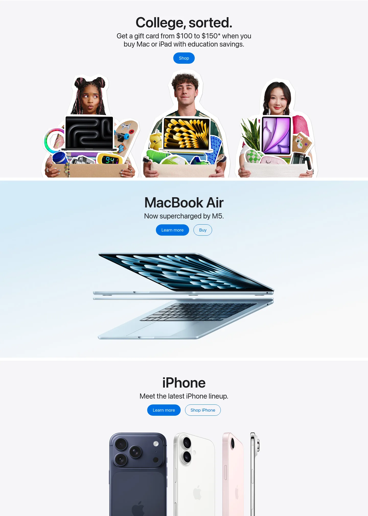 apple.com Hero section