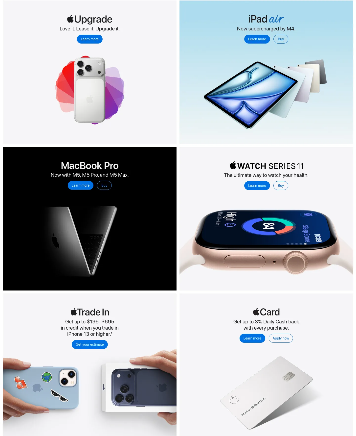 apple.com — a real Pricing section