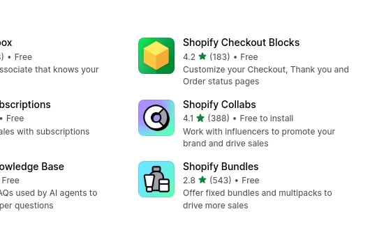 Rating element from apps.shopify.com