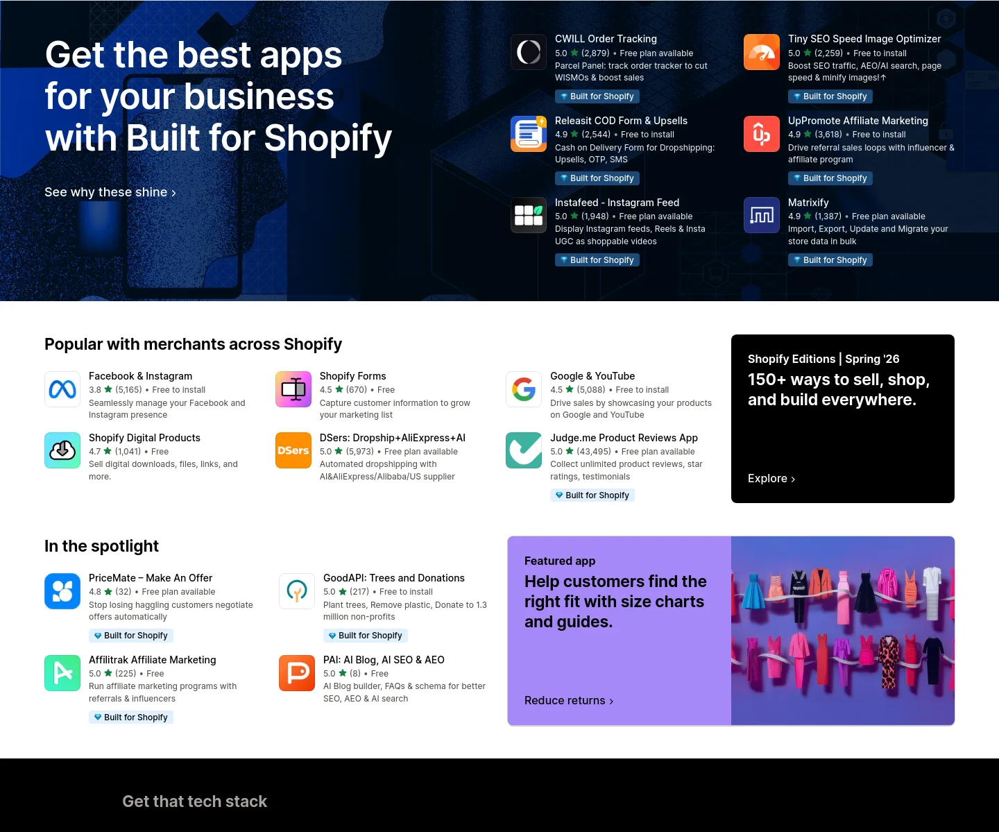 apps.shopify.com Hero section