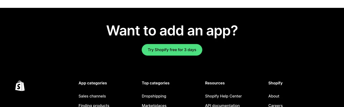 apps.shopify.com CTA section