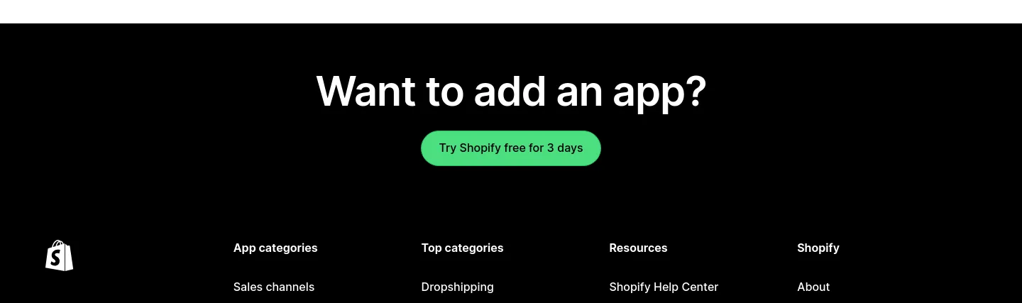 apps.shopify.com CTA section