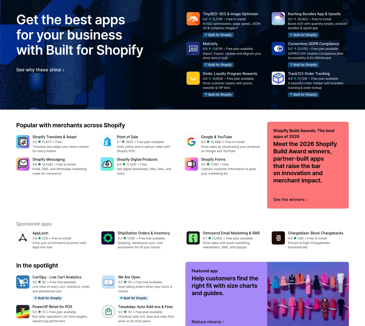 apps.shopify.com — Hero