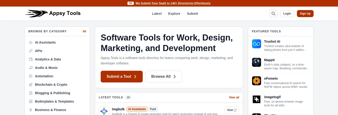 appsytools.com — a measured funnel