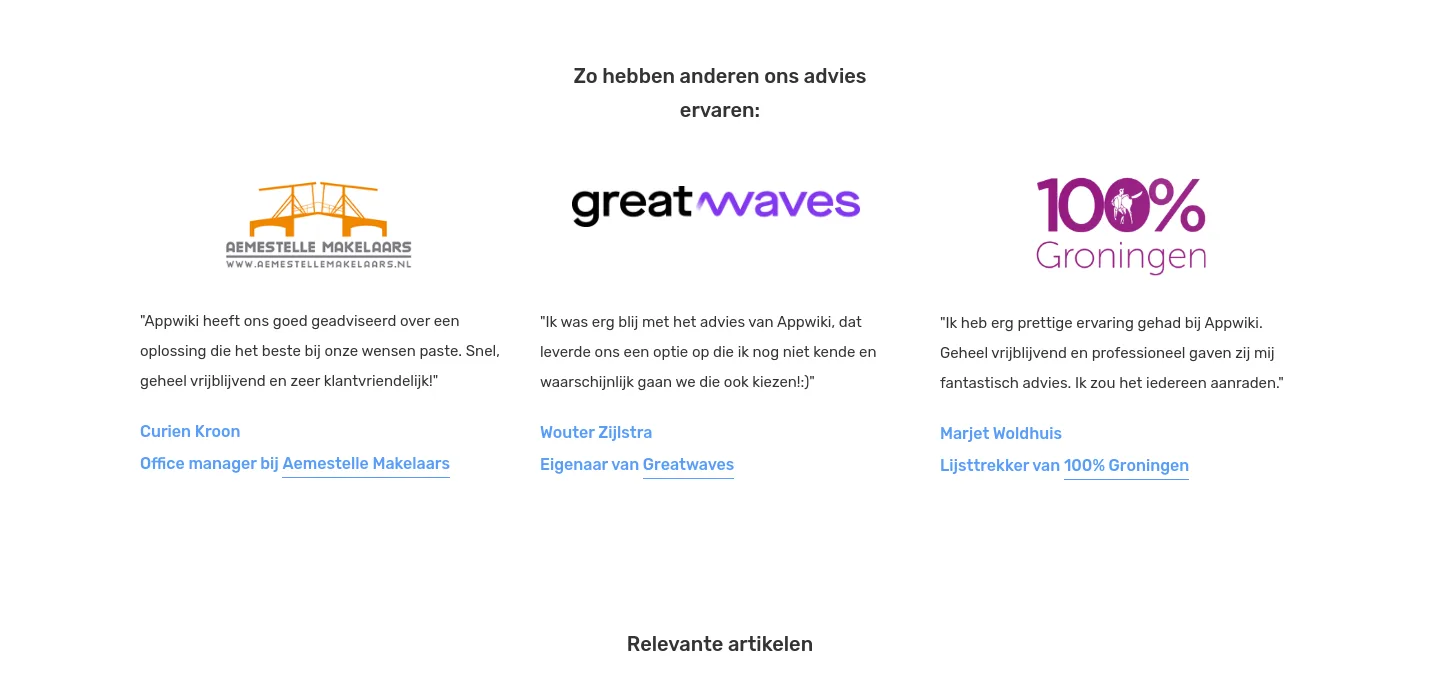 appwiki.nl — a real Features section