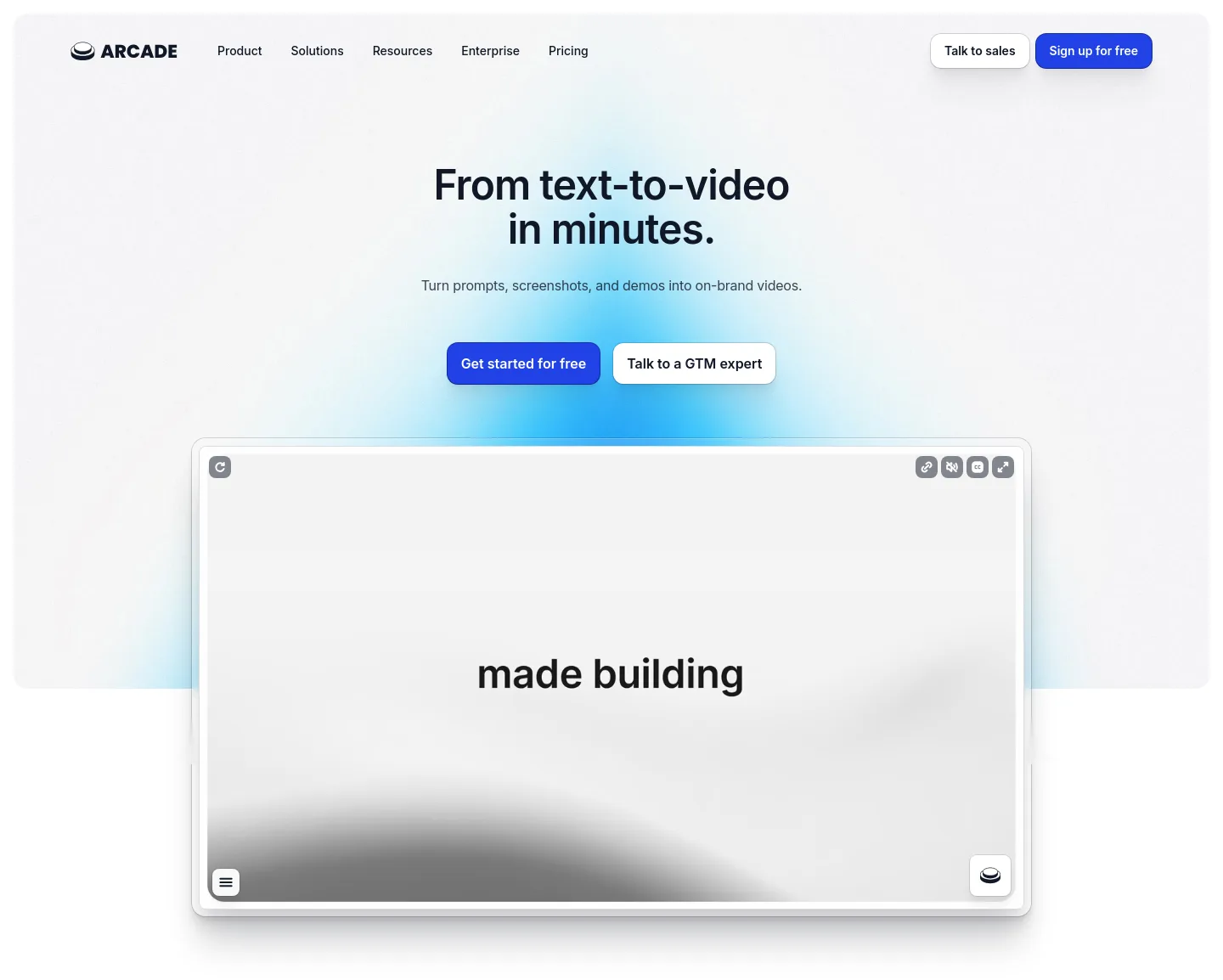 arcade.software — a real Hero section