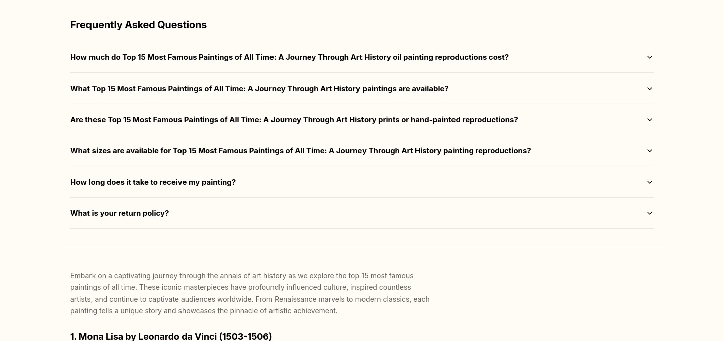 art-and-see.com FAQ section