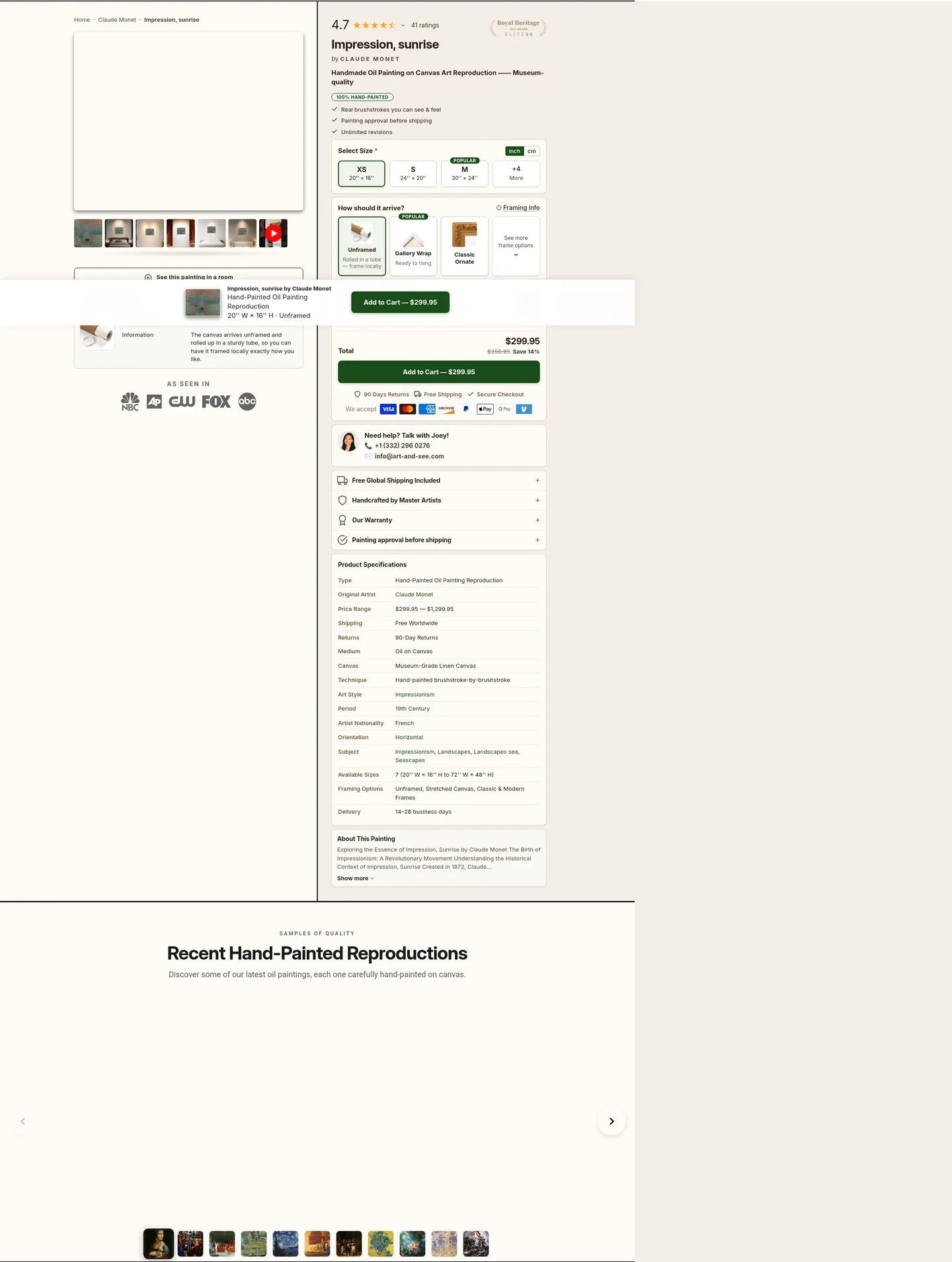 art-and-see.com Hero section