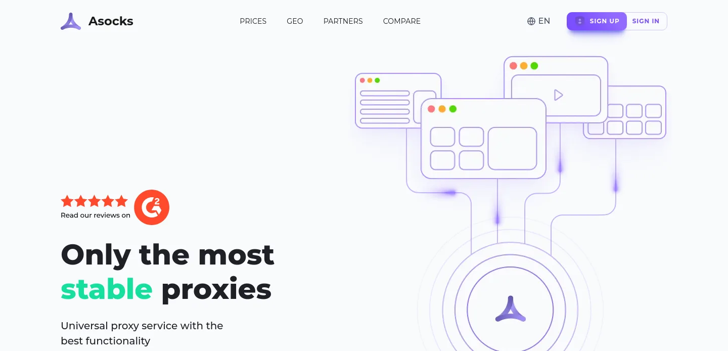 asocks.com — Hero + Pricing