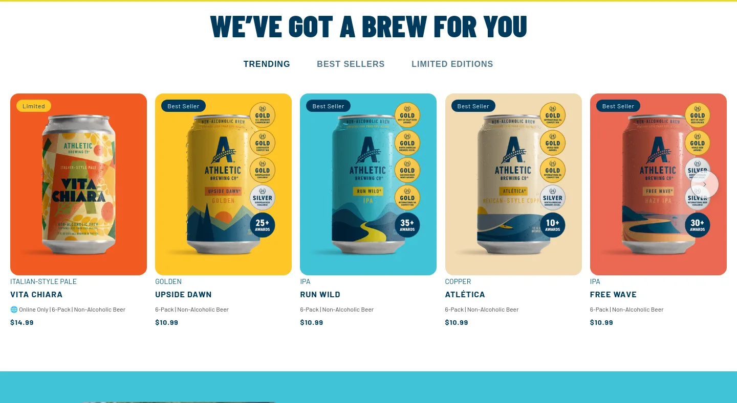 athleticbrewing.com Pricing section