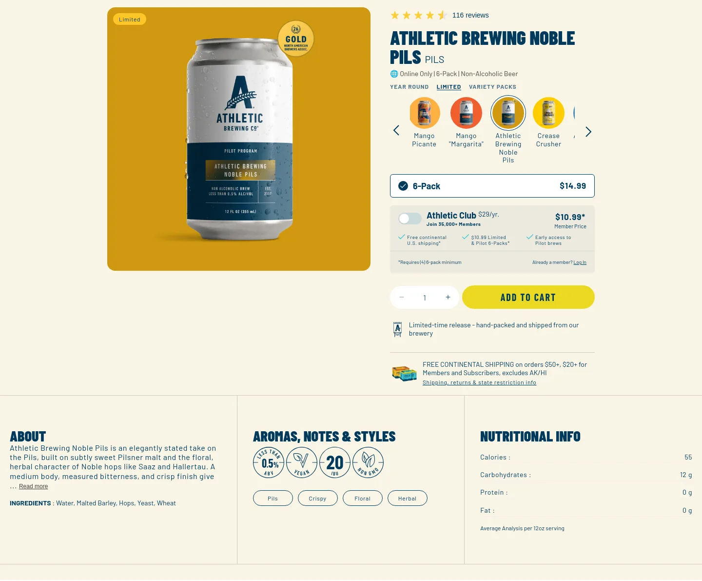 athleticbrewing.com Hero section