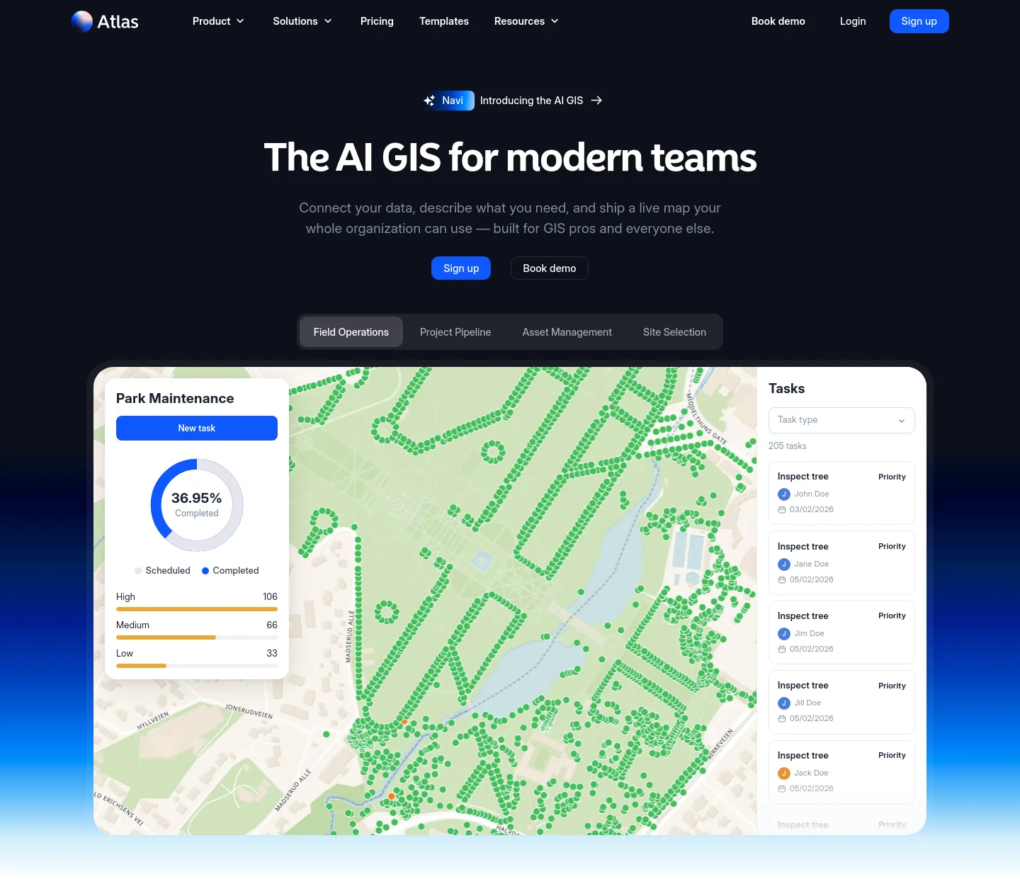 atlas.co Hero section