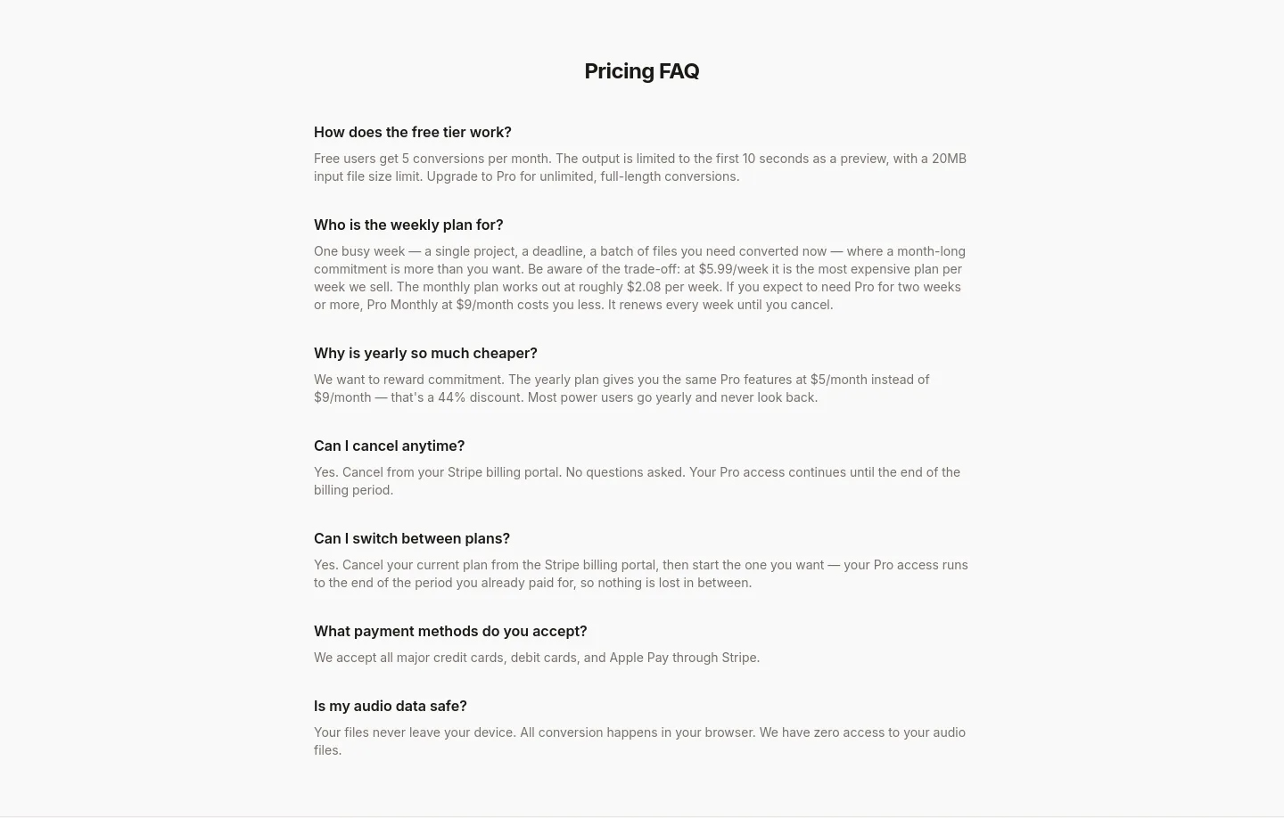 audioutils.com — FAQ