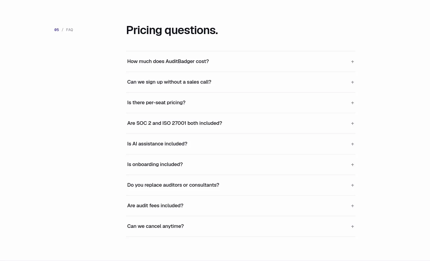 auditbadger.com FAQ section