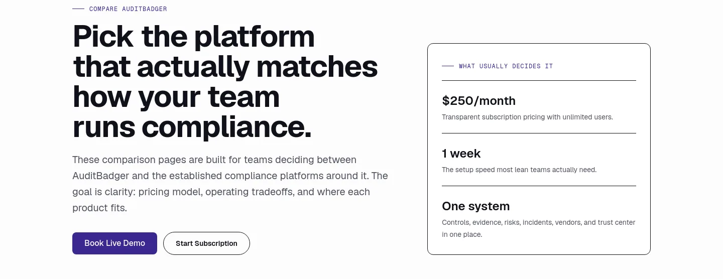 auditbadger.com — a real Hero section