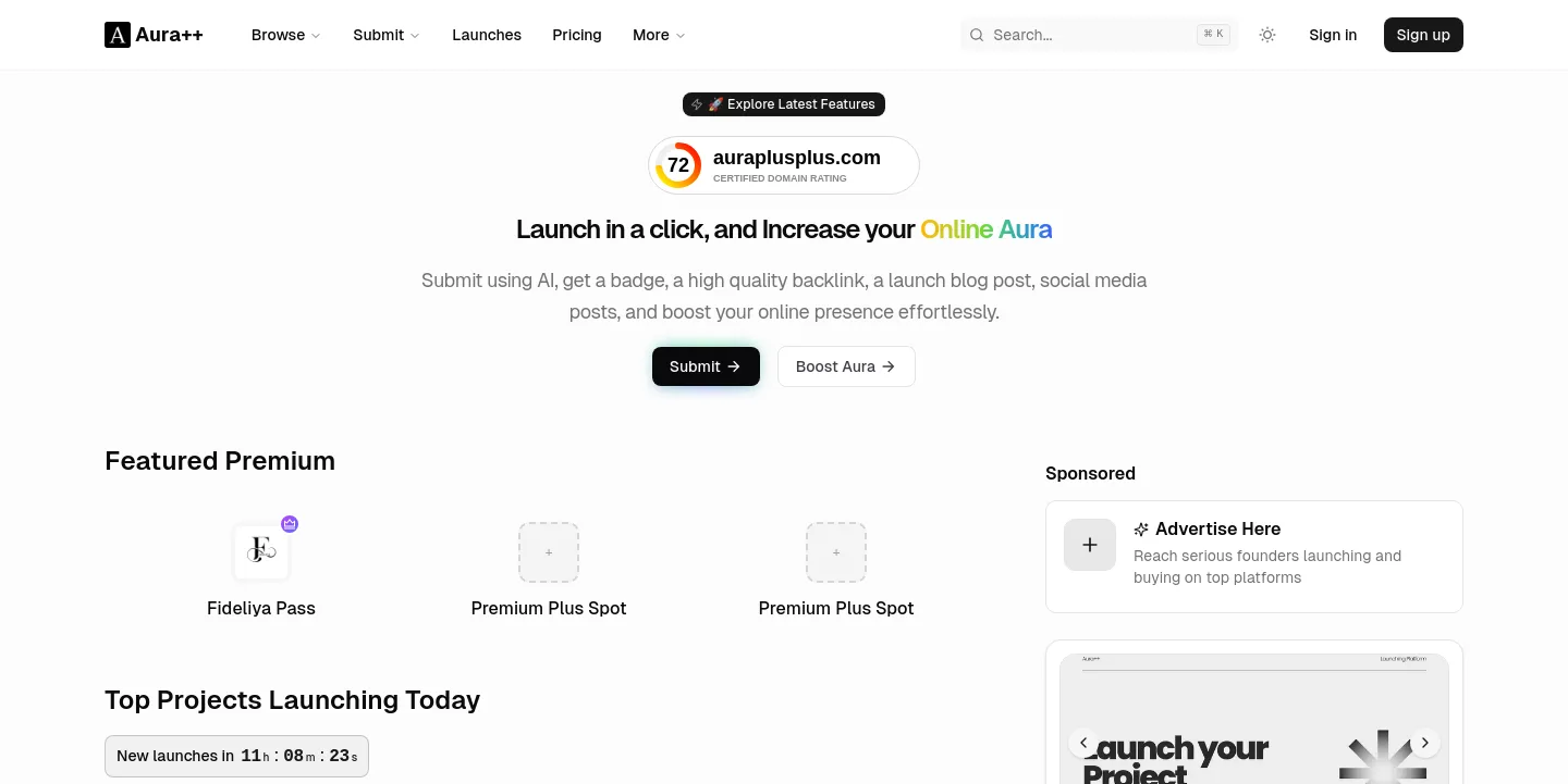 auraplusplus.com — a measured funnel