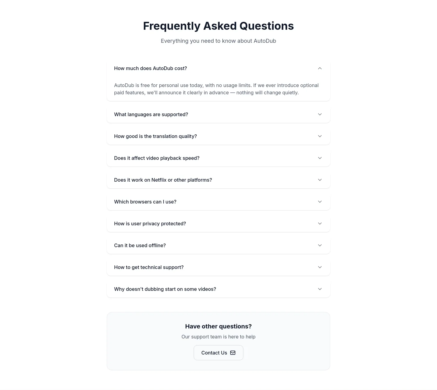 autodub.net — FAQ