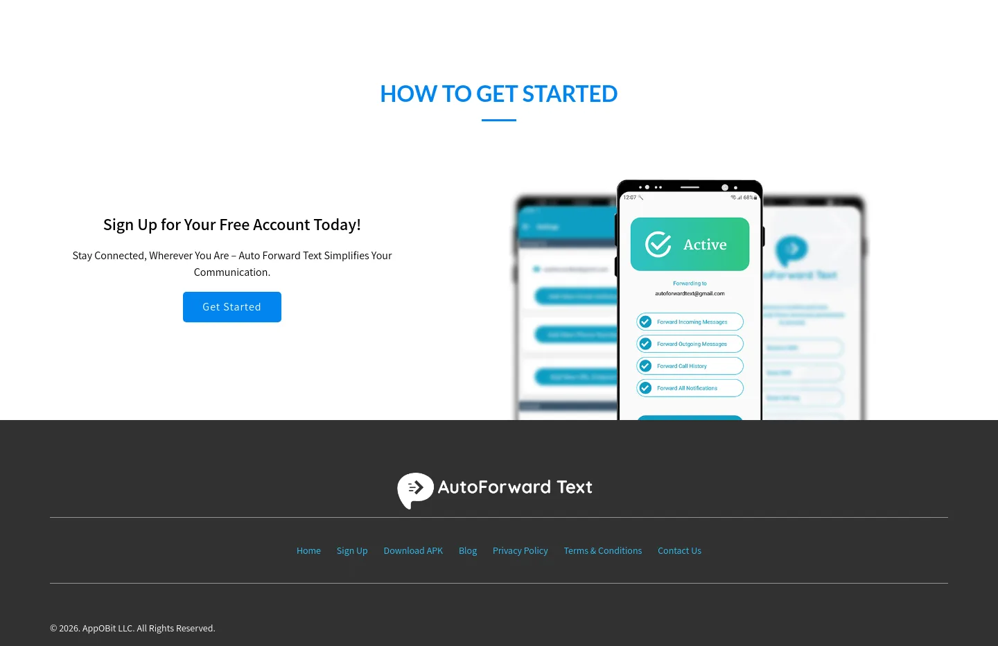 autoforwardtext.com — a real CTA section