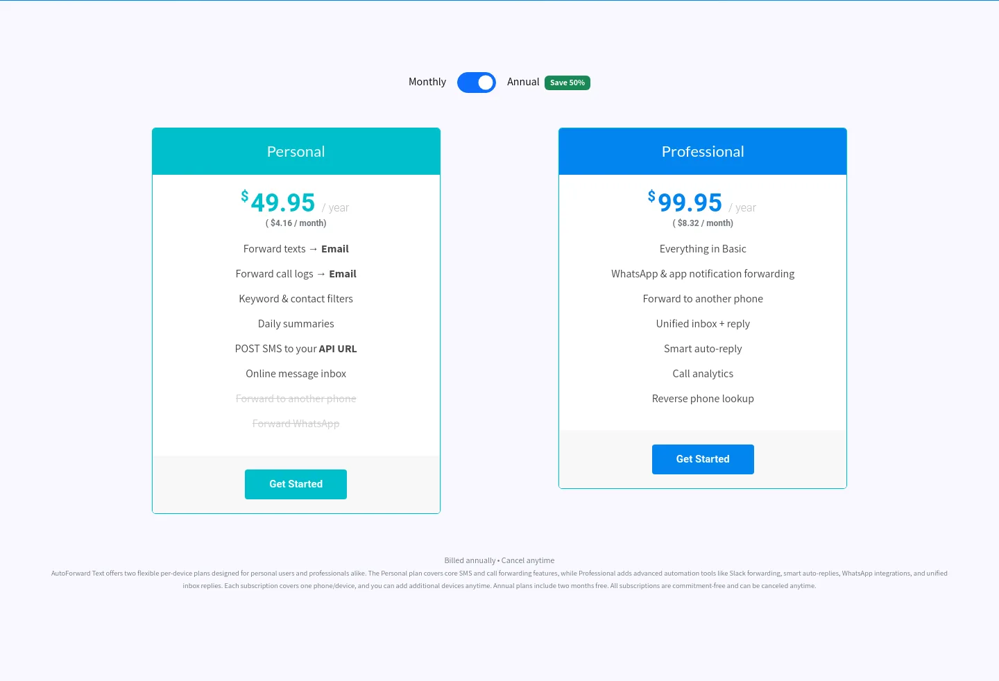 autoforwardtext.com — a real Hero section