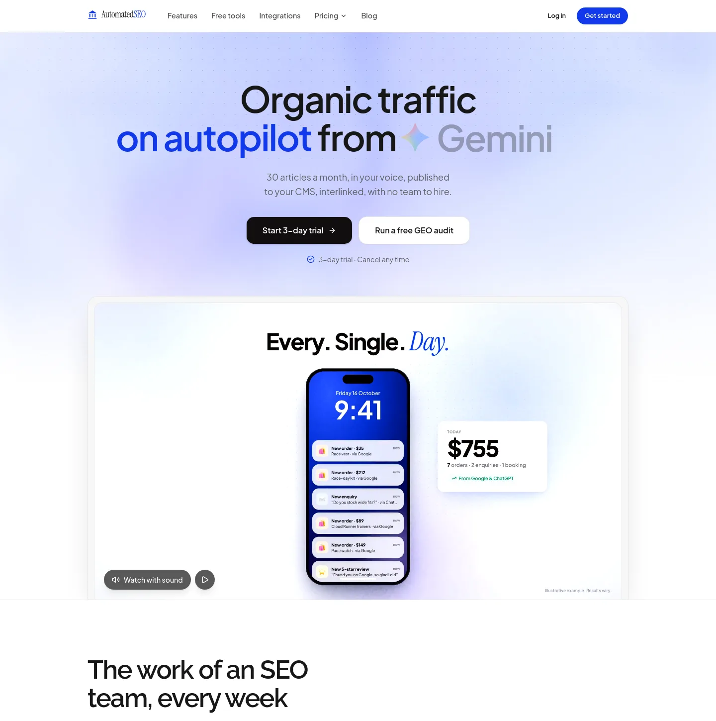 automatedseo.app — a measured funnel