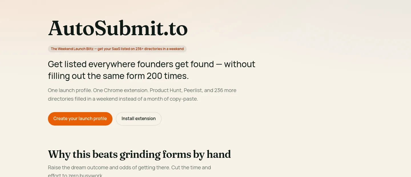 autosubmit.to Hero section