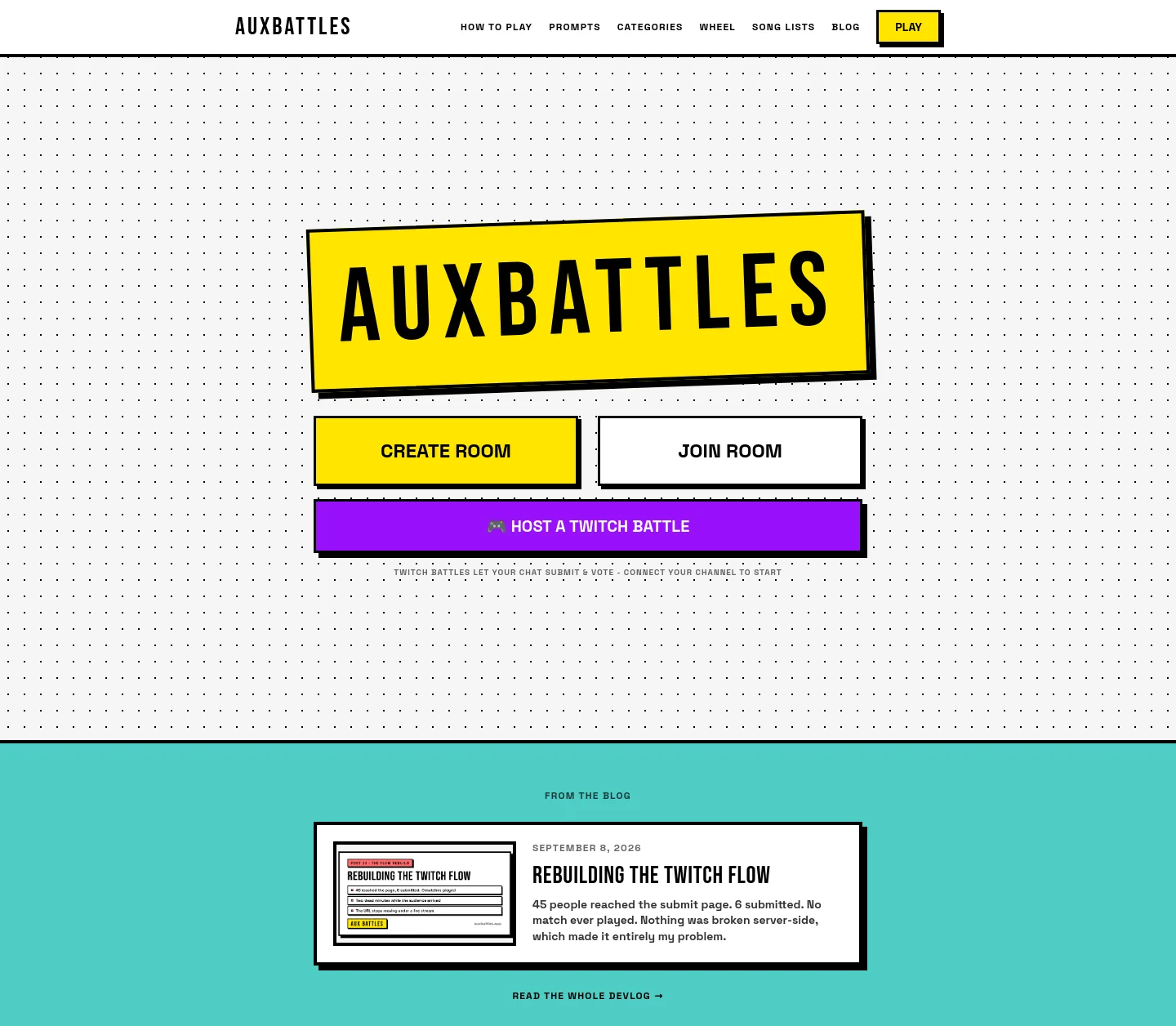 auxbattles.app — a measured funnel