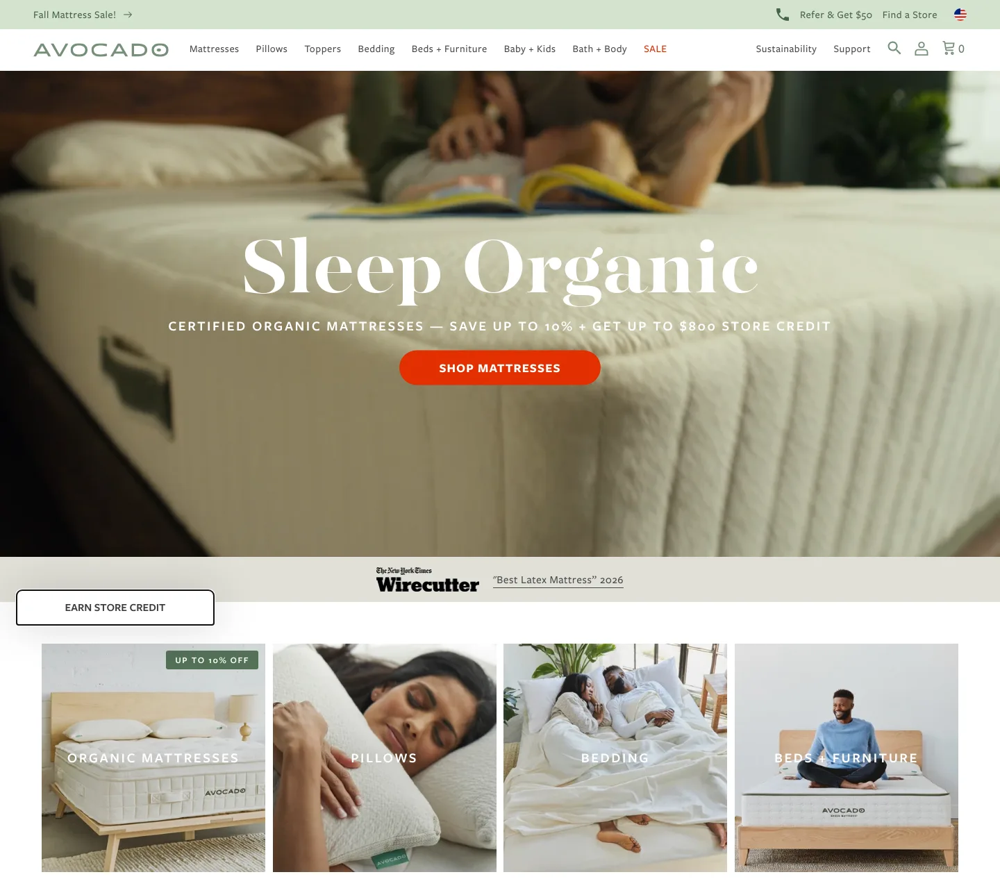 avocadogreenmattress.com — The Trust Wall