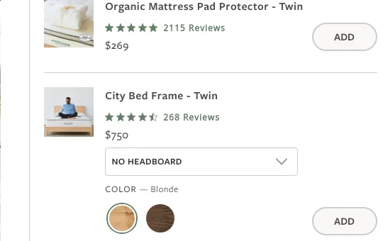 Rating element from avocadogreenmattress.com