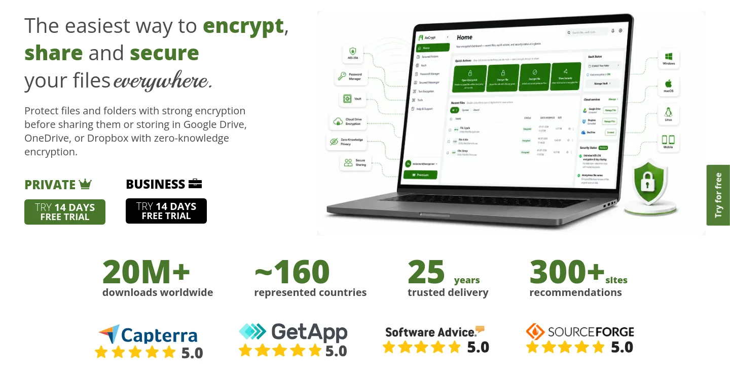 axcrypt.net Hero section