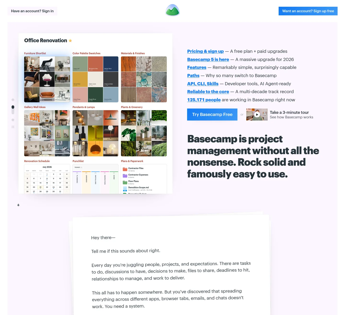 basecamp.com — a measured funnel