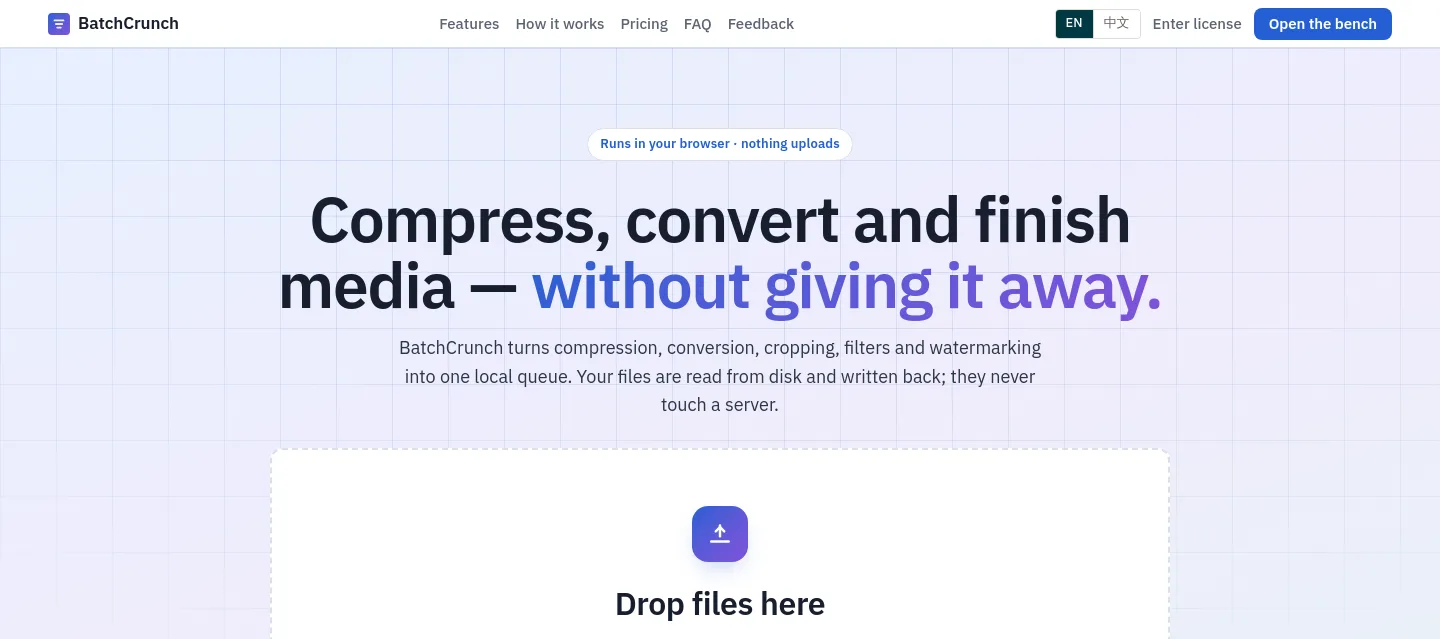 batchcrunch.com — a measured funnel