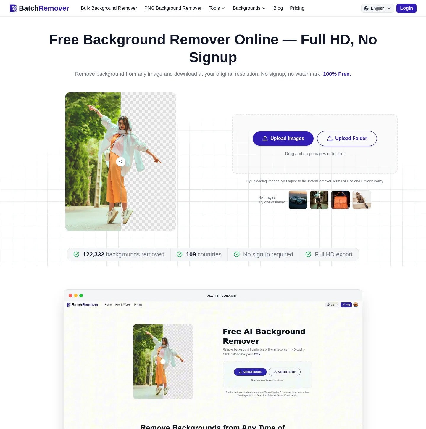 batchremover.com — a measured funnel