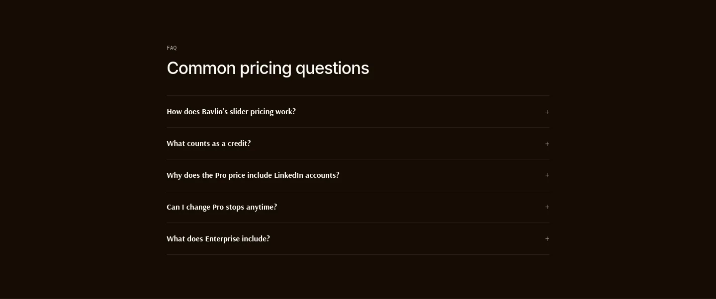 bavlio.com — a real FAQ section