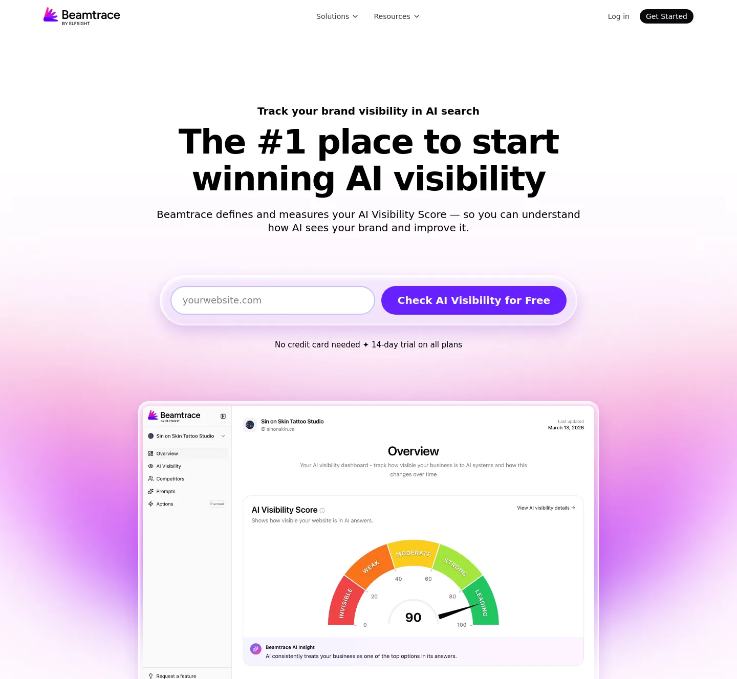 beamtrace.com — a measured funnel