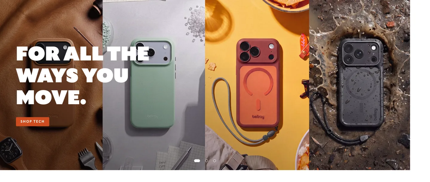 bellroy.com Hero section