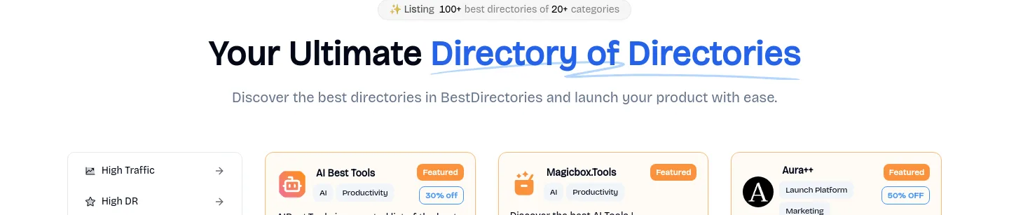 bestdirectories.org Hero section